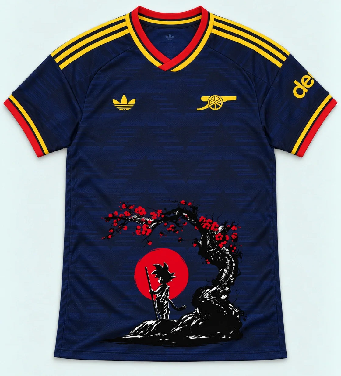 Arsenal Navy Goku Sakura Dragon Ball Jersey — Front