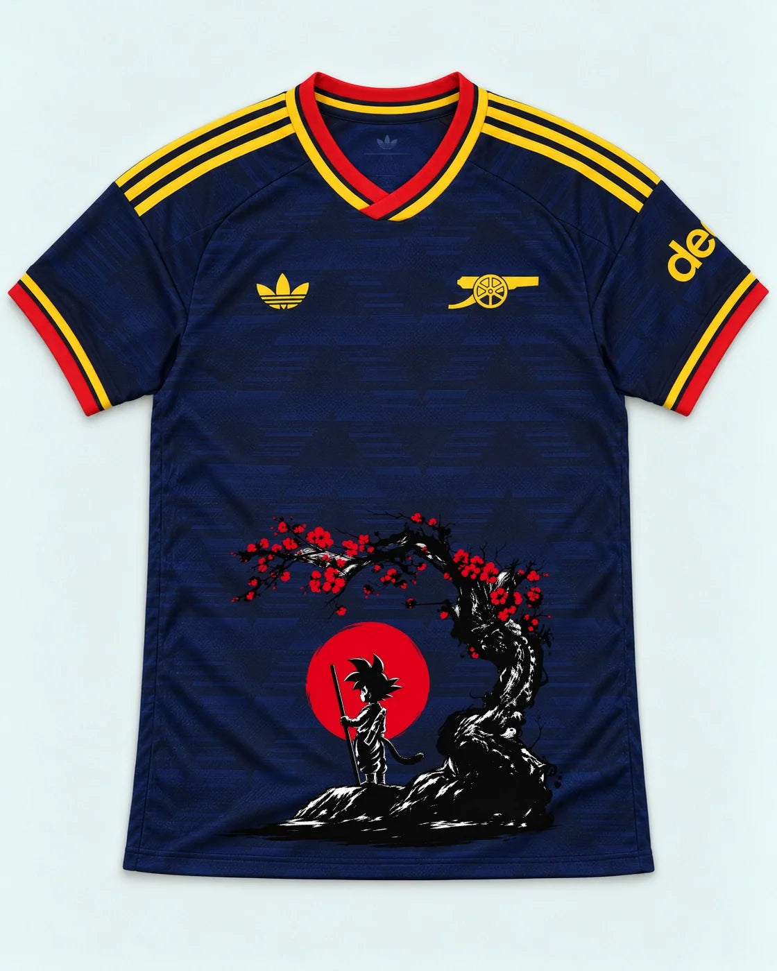 Arsenal Navy Goku Sakura Dragon Ball Jersey — Front