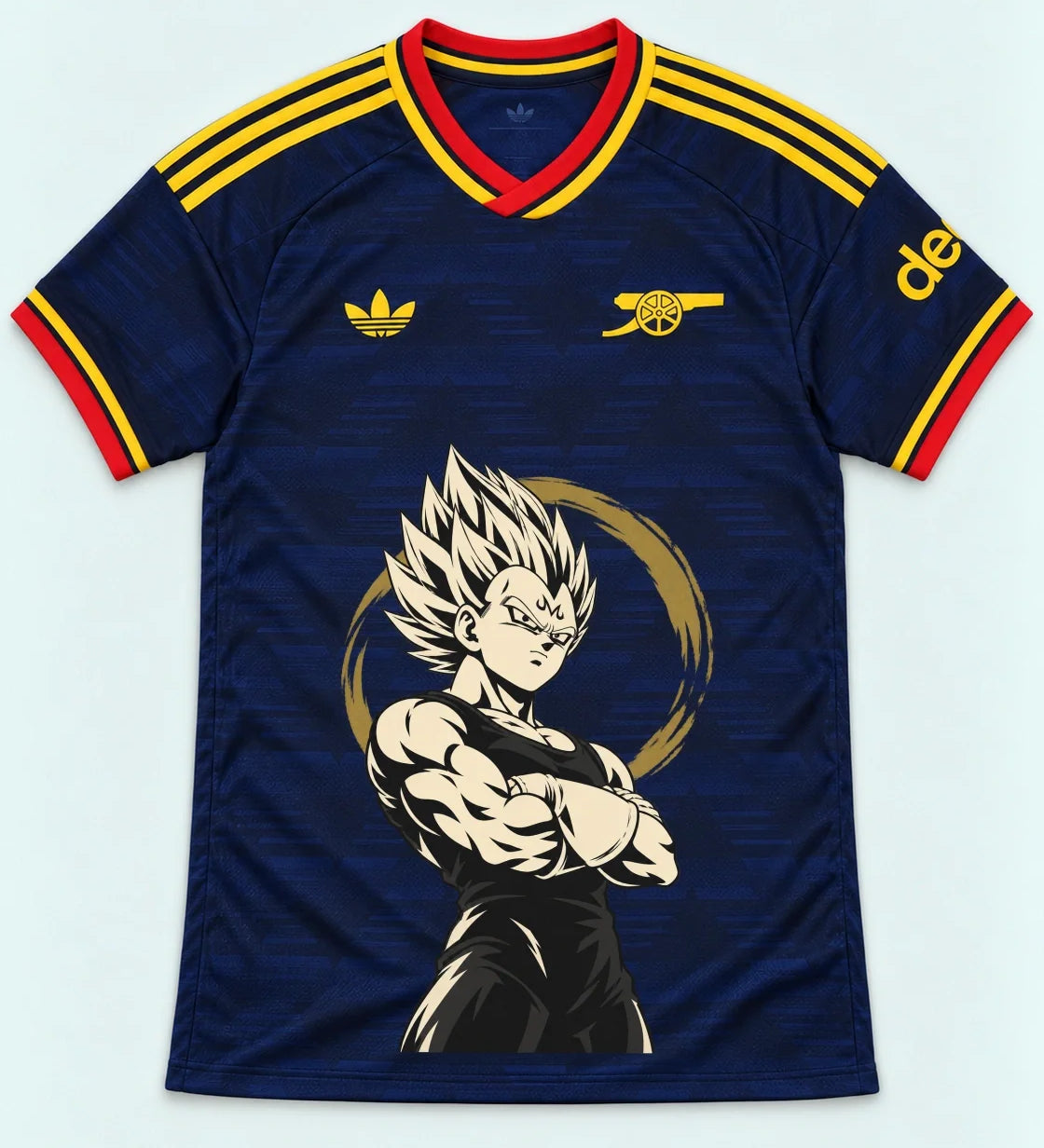 Arsenal Navy Majin Vegeta Dragon Ball Jersey — Front