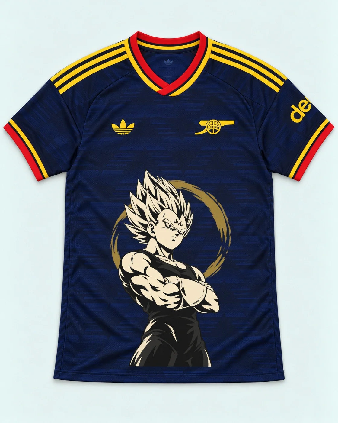 Arsenal Navy Majin Vegeta Dragon Ball Jersey — Front