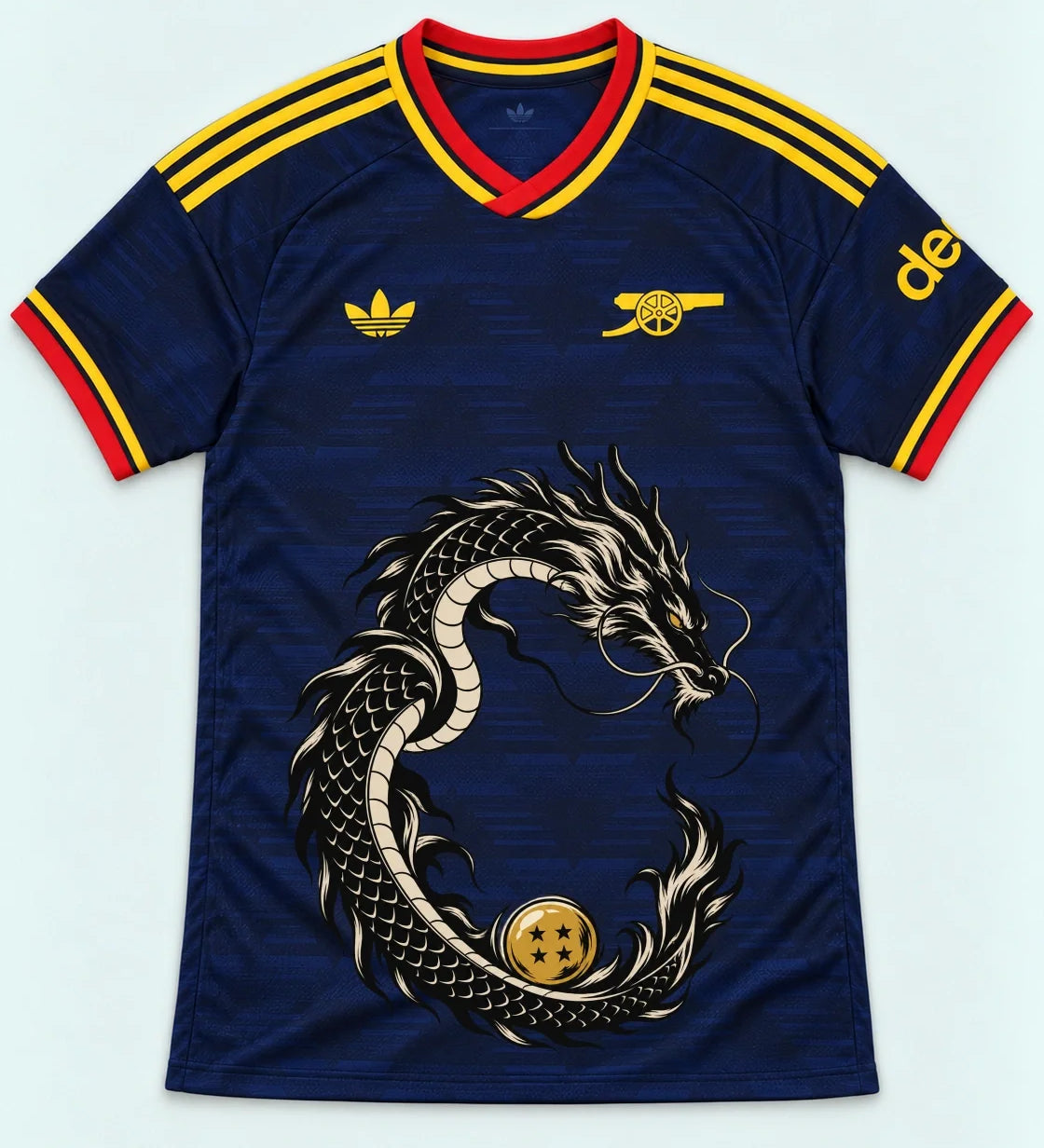 Arsenal Navy Shenron Emblem Dragon Ball Jersey — Front