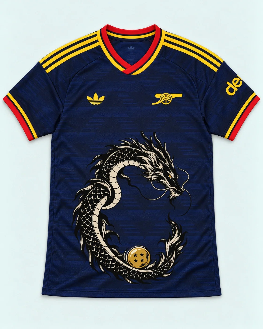 Arsenal Navy Shenron Emblem Dragon Ball Jersey — Front