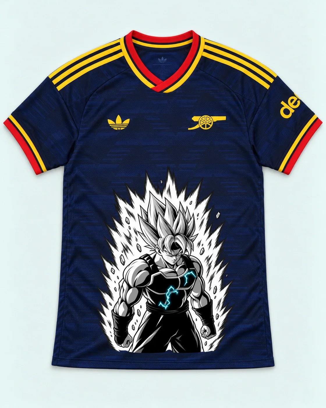 Arsenal Navy Super Saiyan Aura Dragon Ball Jersey — Front