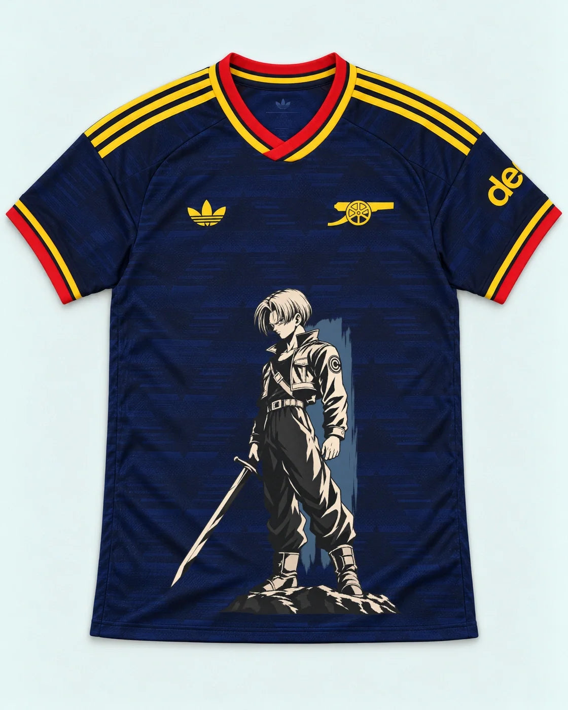 Arsenal Navy Trunks Sword Dragon Ball Jersey — Front