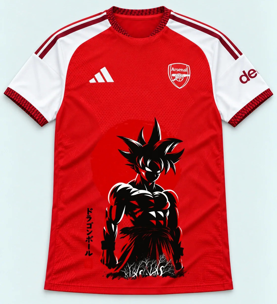 Arsenal Red Goku Rising Sun Dragon Ball Jersey — Front