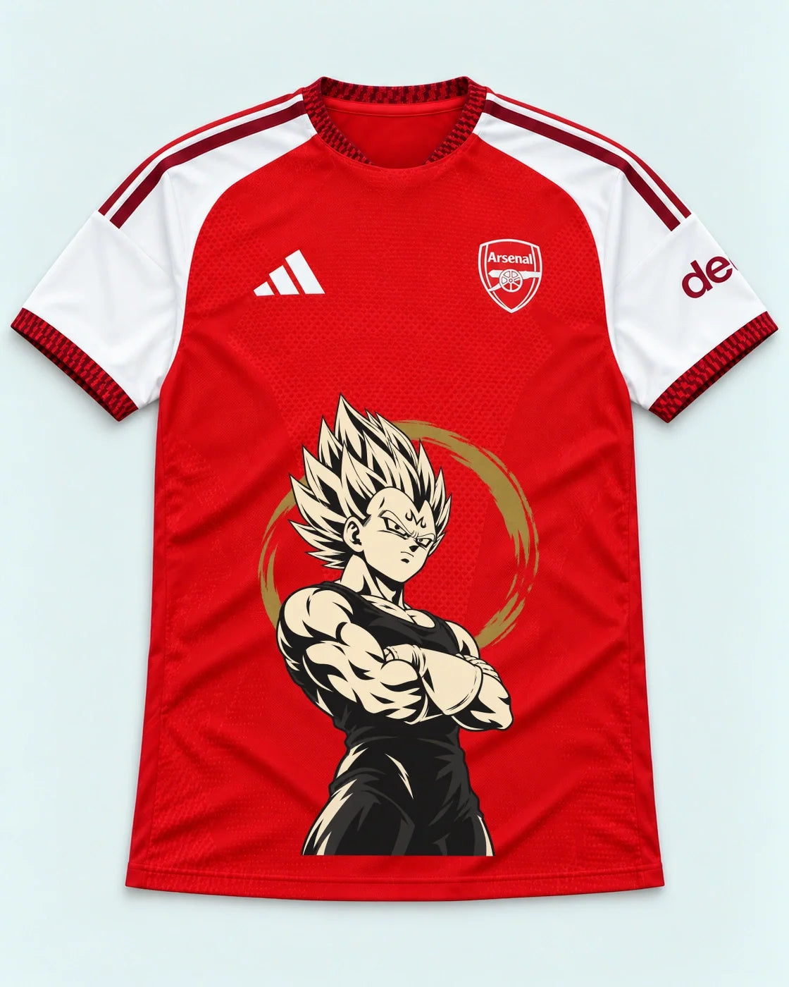 Arsenal Red Majin Vegeta Dragon Ball Jersey — Front