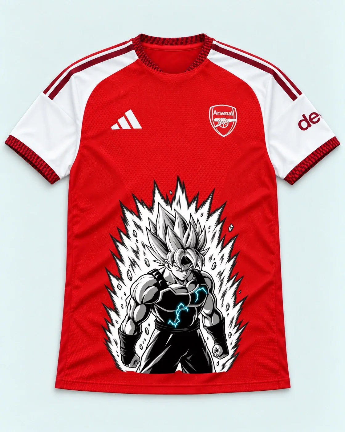 Arsenal Red Super Saiyan Aura Dragon Ball Jersey — Front
