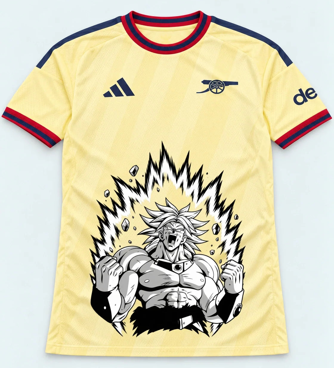 Arsenal Yellow Broly Dragon Ball Jersey — Front