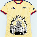 Arsenal Yellow Broly Dragon Ball Jersey — Front