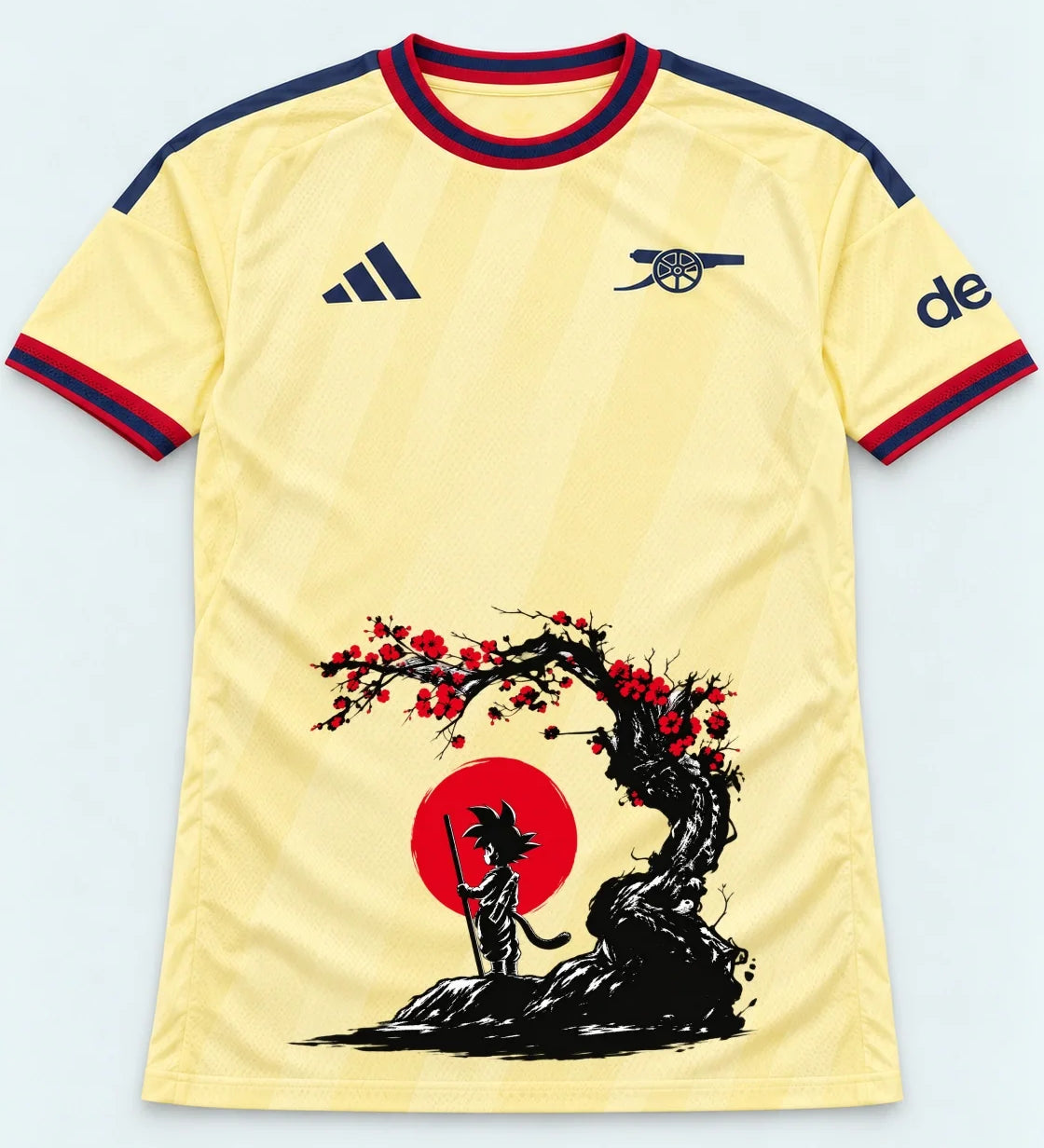 Arsenal Yellow Goku Sakura Dragon Ball Jersey — Front