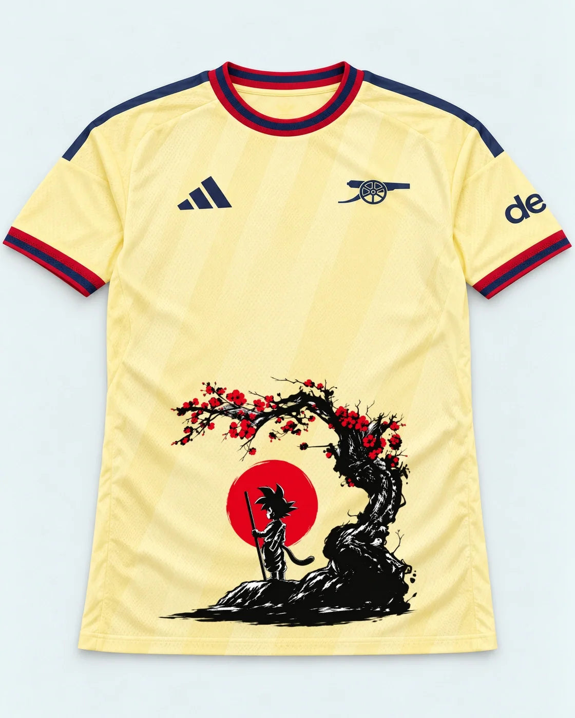 Arsenal Yellow Goku Sakura Dragon Ball Jersey — Front