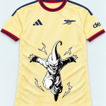 Arsenal Yellow Kid Buu Dragon Ball Jersey — Front