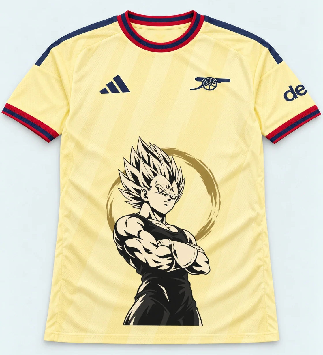 Arsenal Yellow Majin Vegeta Dragon Ball Jersey — Front