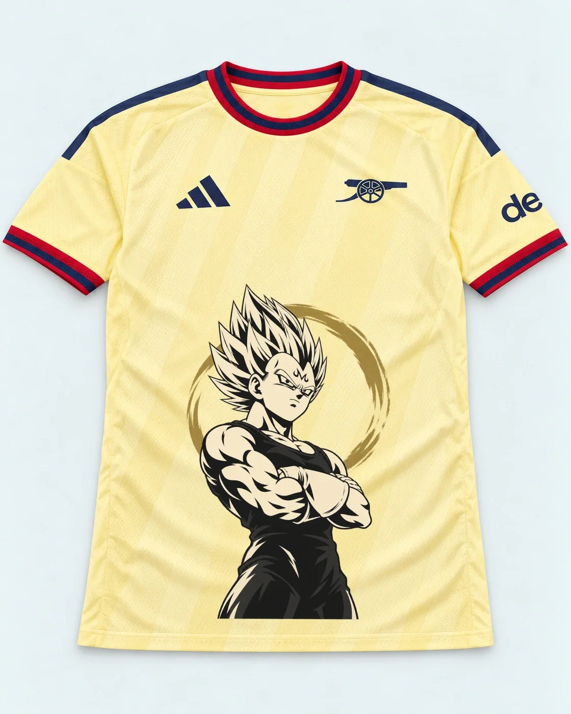 Arsenal Yellow Majin Vegeta Dragon Ball Jersey — Front