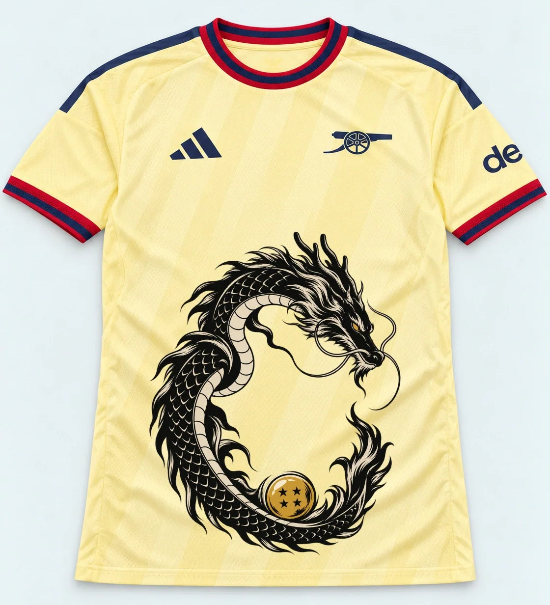 Arsenal Yellow Shenron Emblem Dragon Ball Jersey — Front