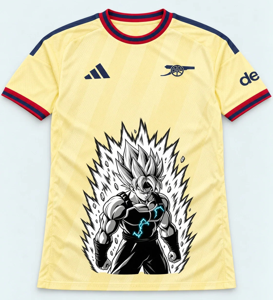 Arsenal Yellow Super Saiyan Aura Dragon Ball Jersey — Front