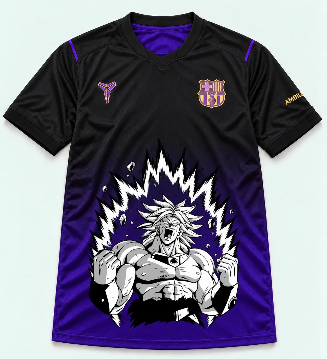 Barcelona Black Purple Broly Dragon Ball Jersey — Front