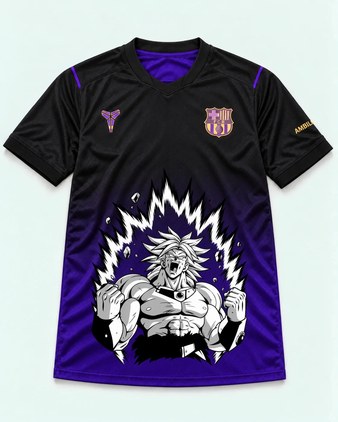 Barcelona Black Purple Broly Dragon Ball Jersey — Front