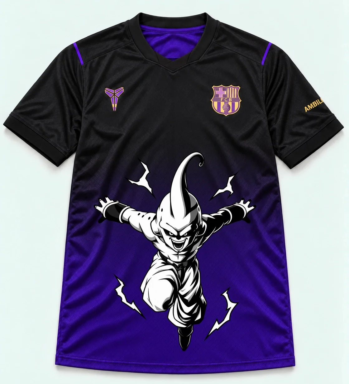 Barcelona Black Purple Kid Buu Dragon Ball Jersey — Front