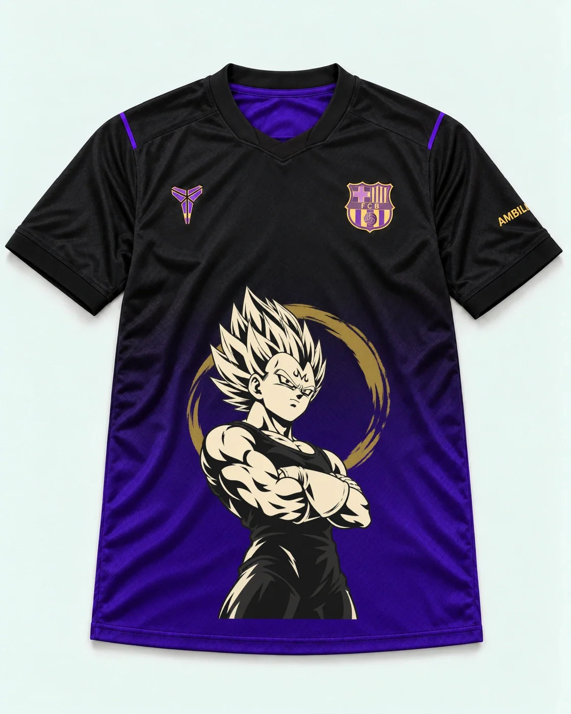 Barcelona Black Purple Majin Vegeta Dragon Ball Jersey — Front