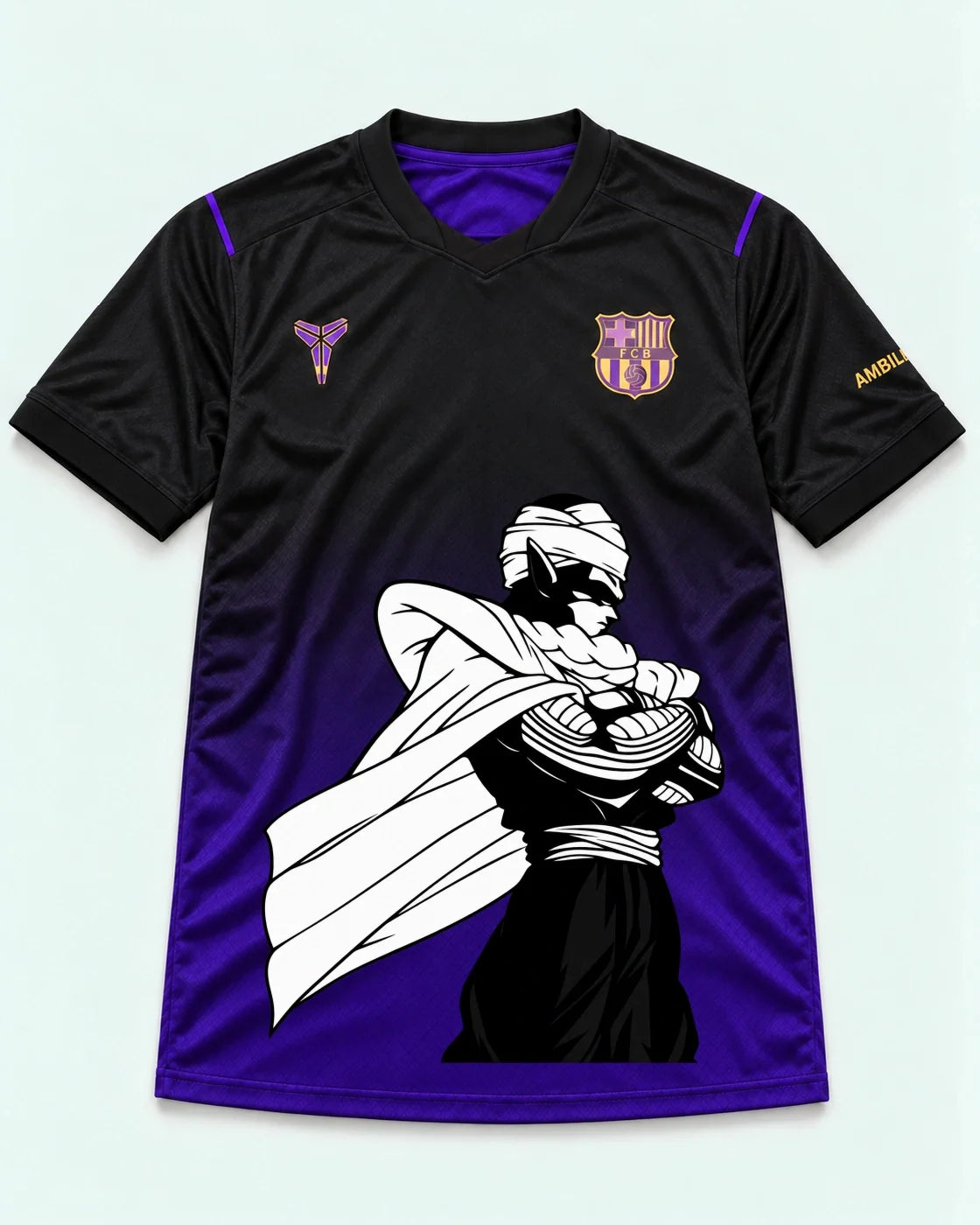 Barcelona Black Purple Piccolo Cloak Dragon Ball Jersey — Front