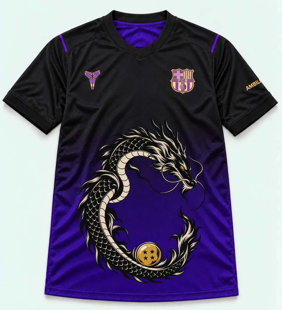 Barcelona Black Purple Shenron Emblem Dragon Ball Jersey — Front