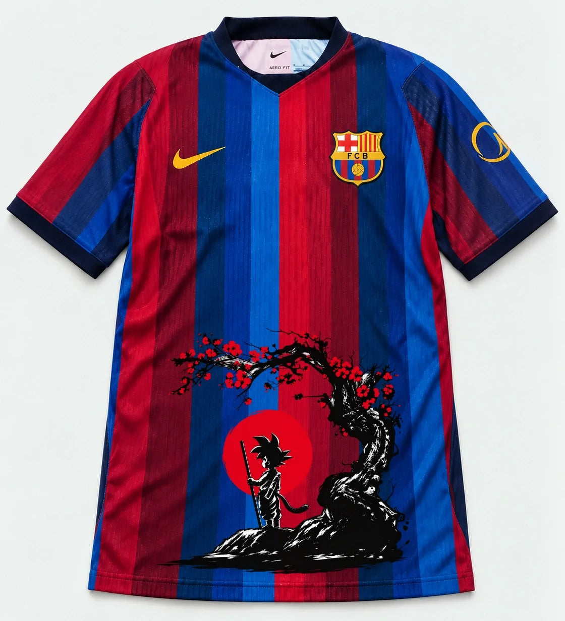 Barcelona Home Goku Sakura Dragon Ball Jersey — Front