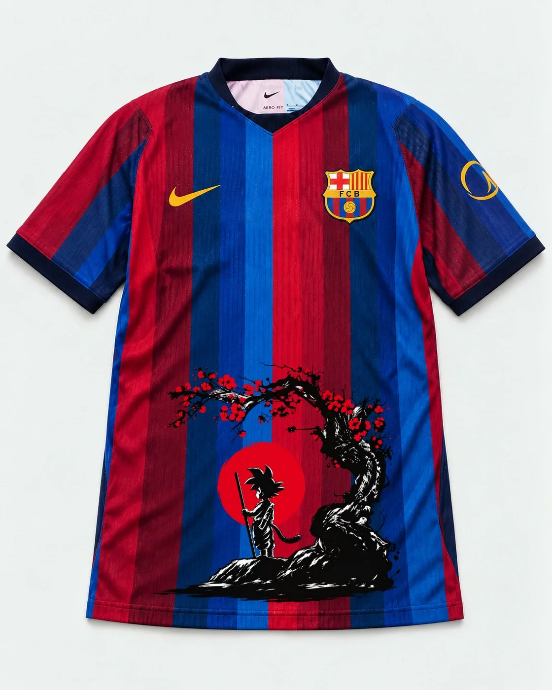 Barcelona Home Goku Sakura Dragon Ball Jersey — Front
