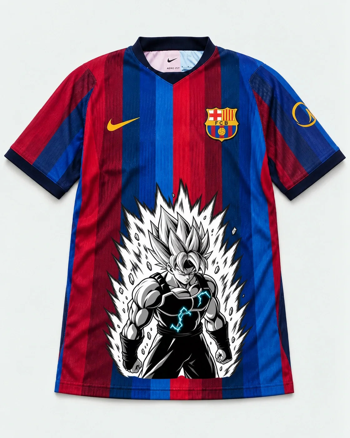 Barcelona Home Super Saiyan Aura Dragon Ball Jersey — Front