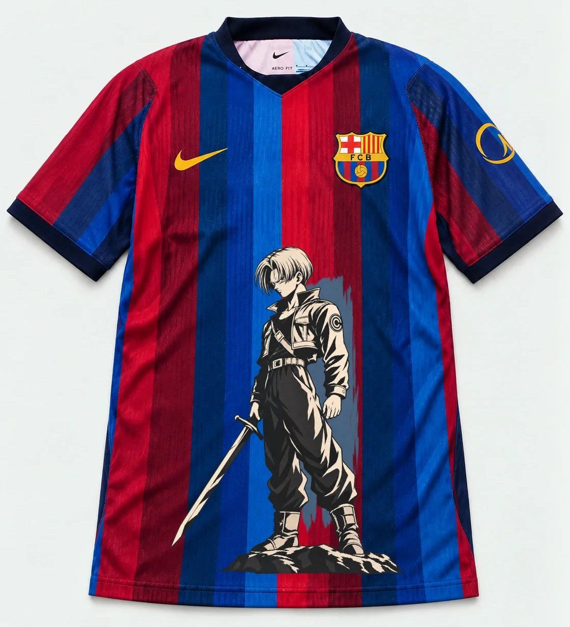 Barcelona Home Trunks Sword Dragon Ball Jersey — Front