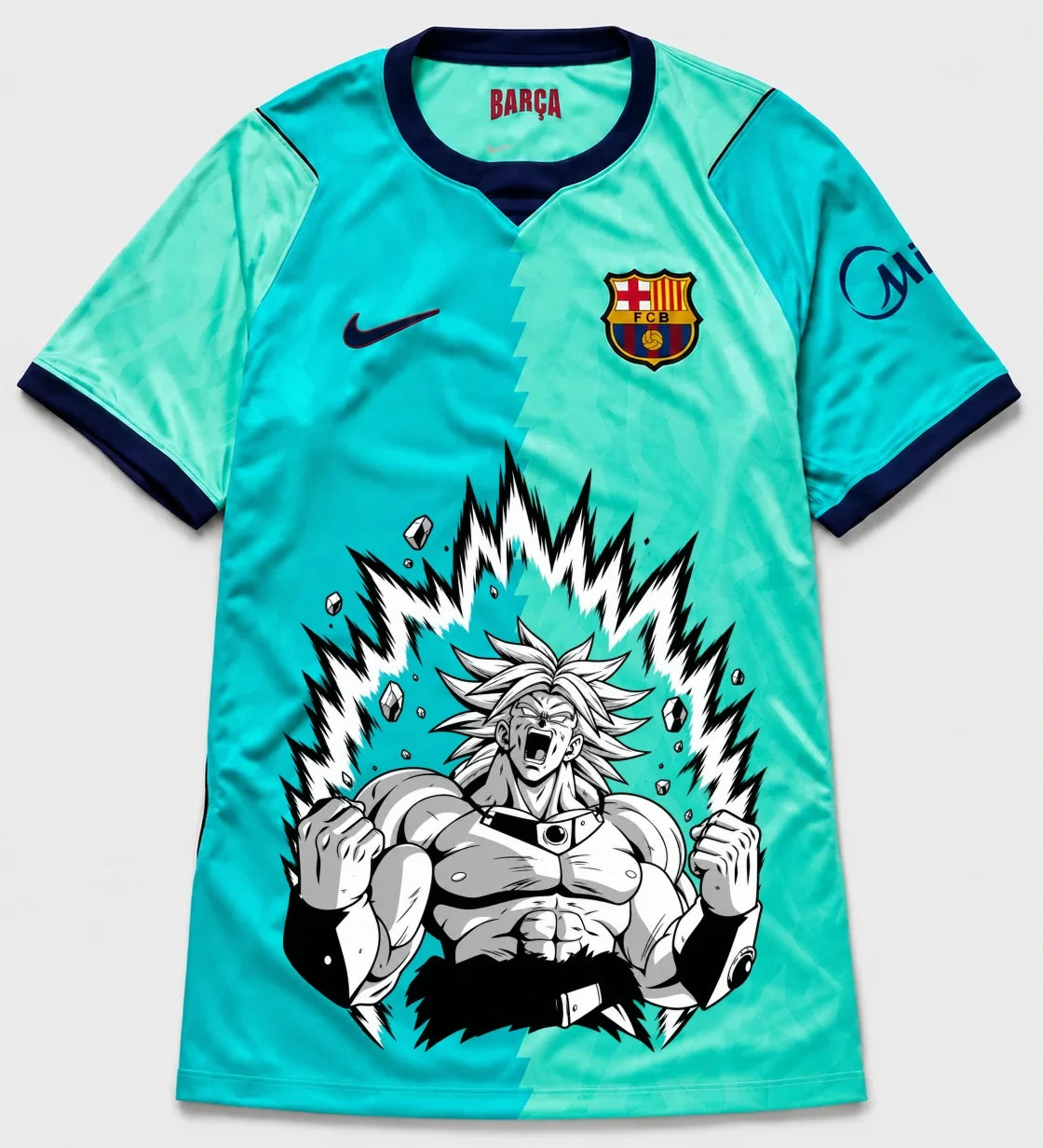 Barcelona Turquoise Broly Dragon Ball Jersey — Front