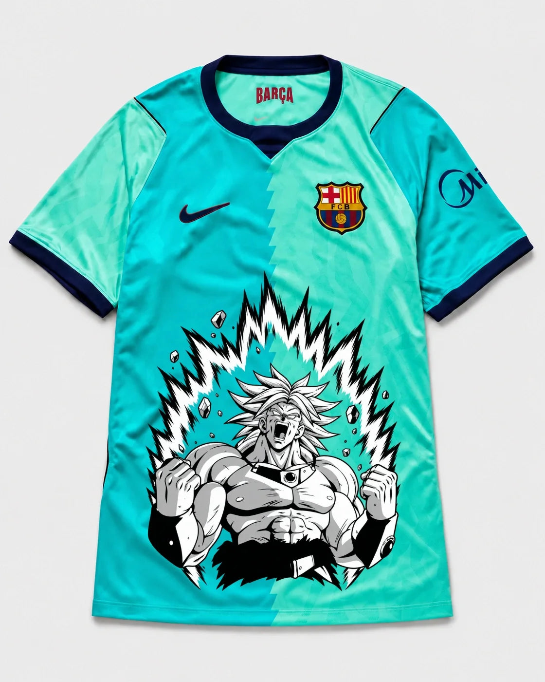 Barcelona Turquoise Broly Dragon Ball Jersey — Front
