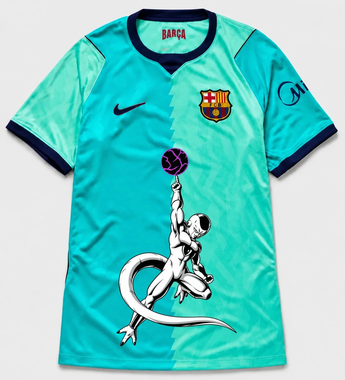 Barcelona Turquoise Frieza Death Ball Dragon Ball Jersey — Front