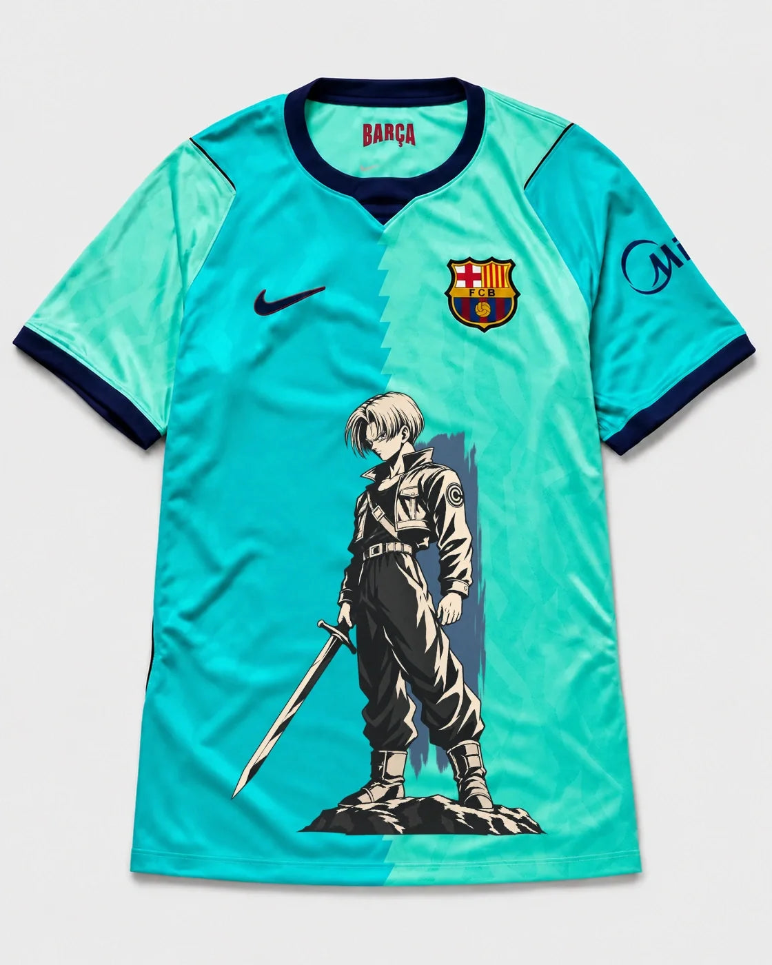 Barcelona Turquoise Trunks Sword Dragon Ball Jersey — Front