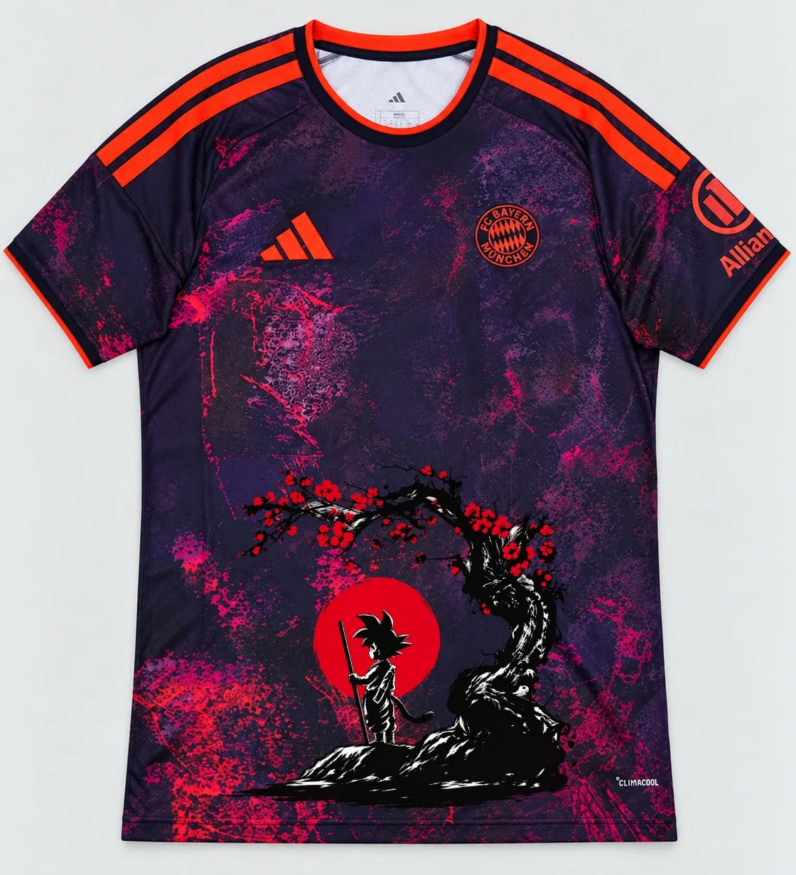 Bayern Munich Dark Goku Sakura Dragon Ball Jersey — Front