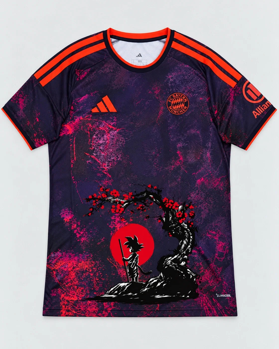 Bayern Munich Dark Goku Sakura Dragon Ball Jersey — Front