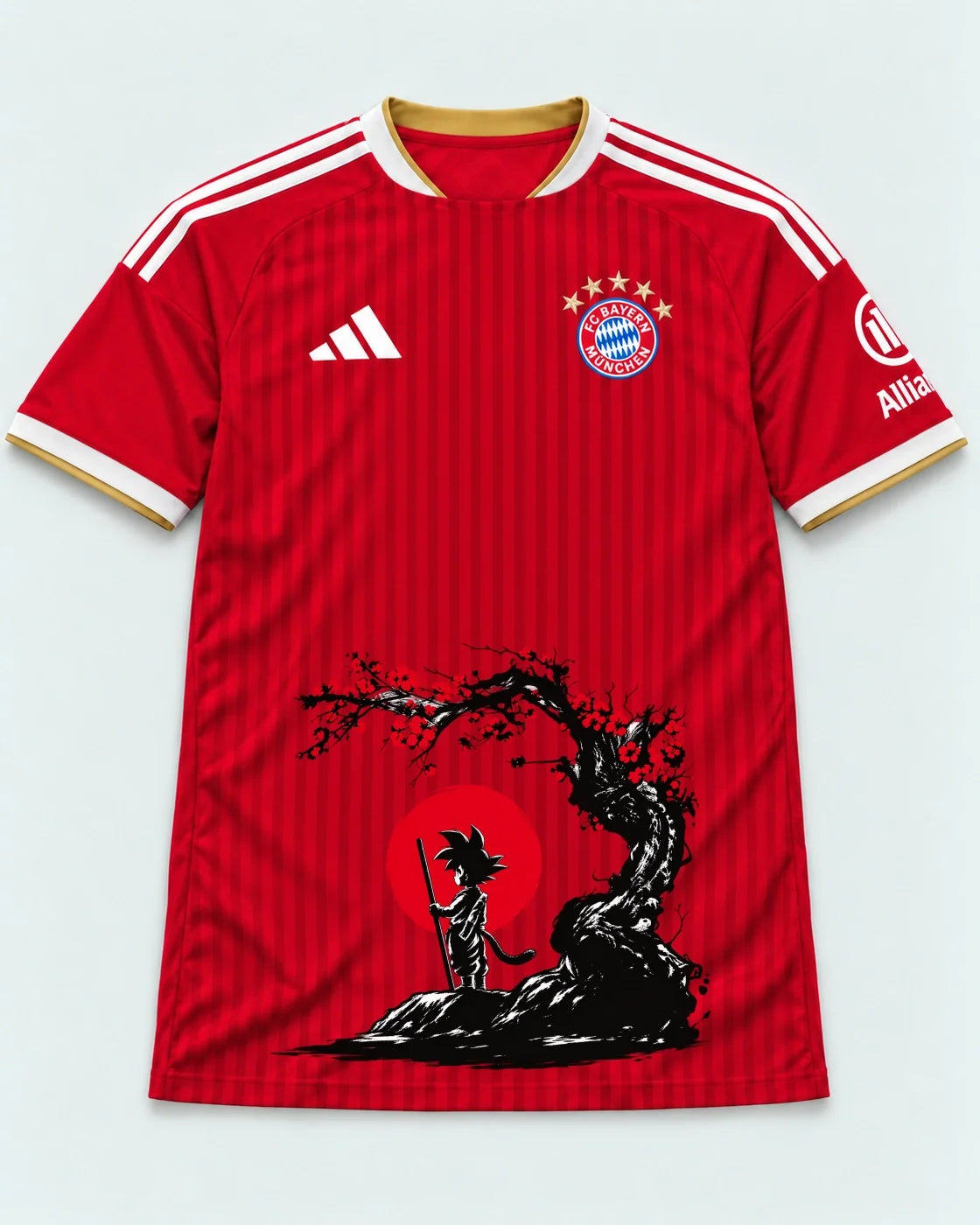 Bayern Munich Red Goku Sakura Dragon Ball Jersey — Front