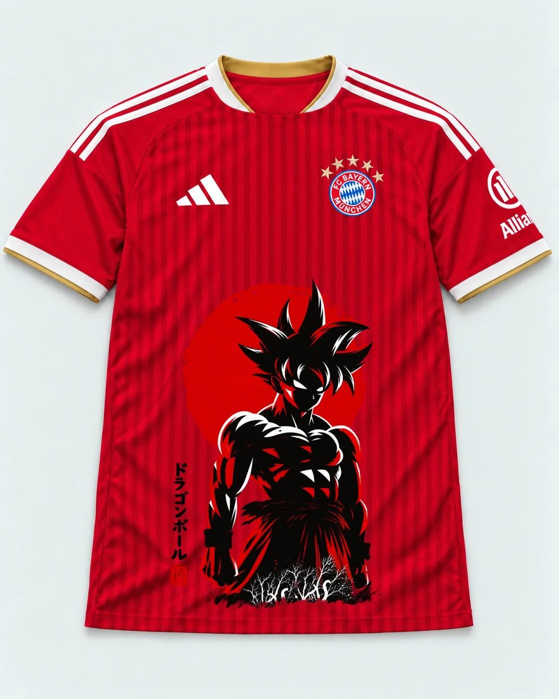 Bayern Munich Red Goku Rising Sun Dragon Ball Jersey — Front