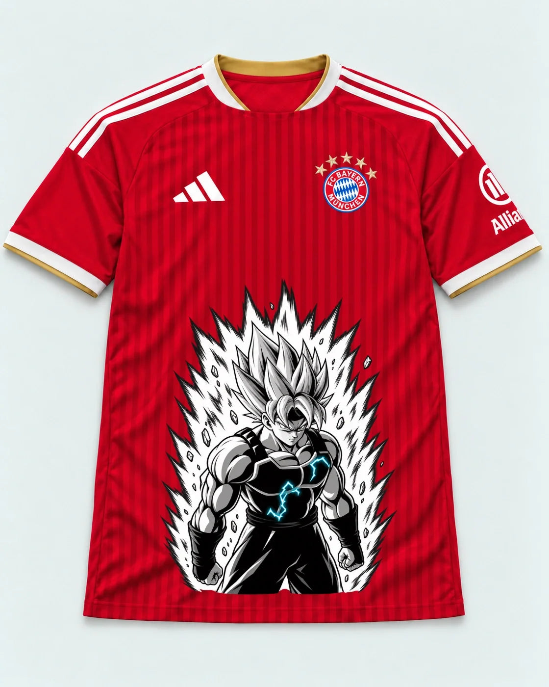 Bayern Munich Red Super Saiyan Aura Dragon Ball Jersey — Front
