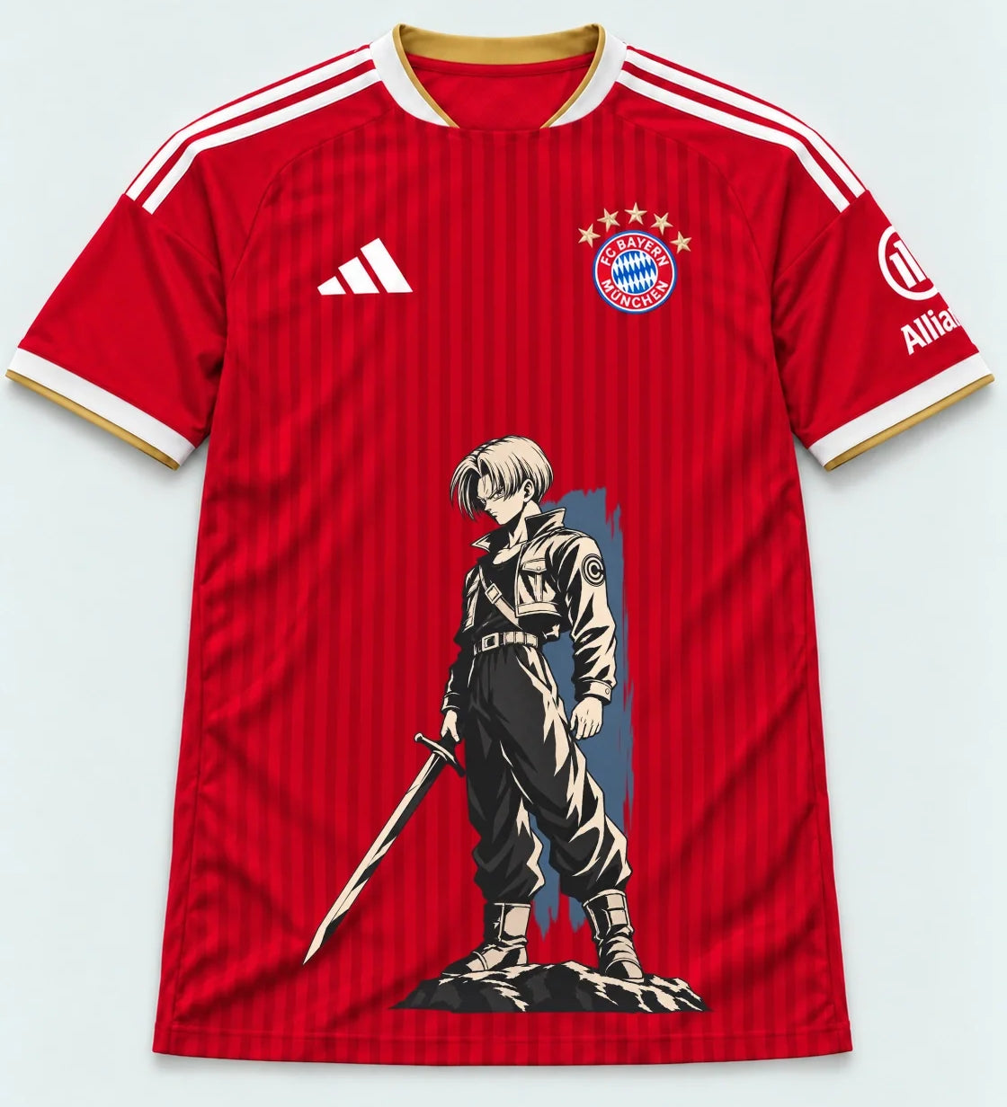 Bayern Munich Red Trunks Sword Dragon Ball Jersey — Front