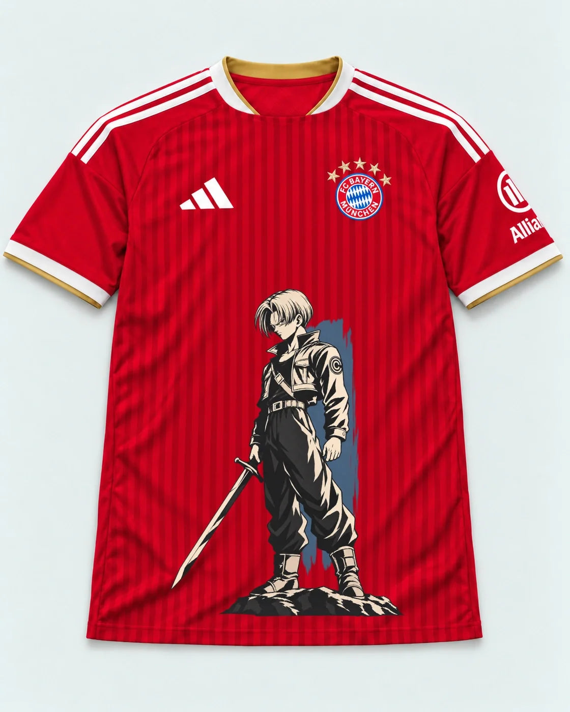 Bayern Munich Red Trunks Sword Dragon Ball Jersey — Front