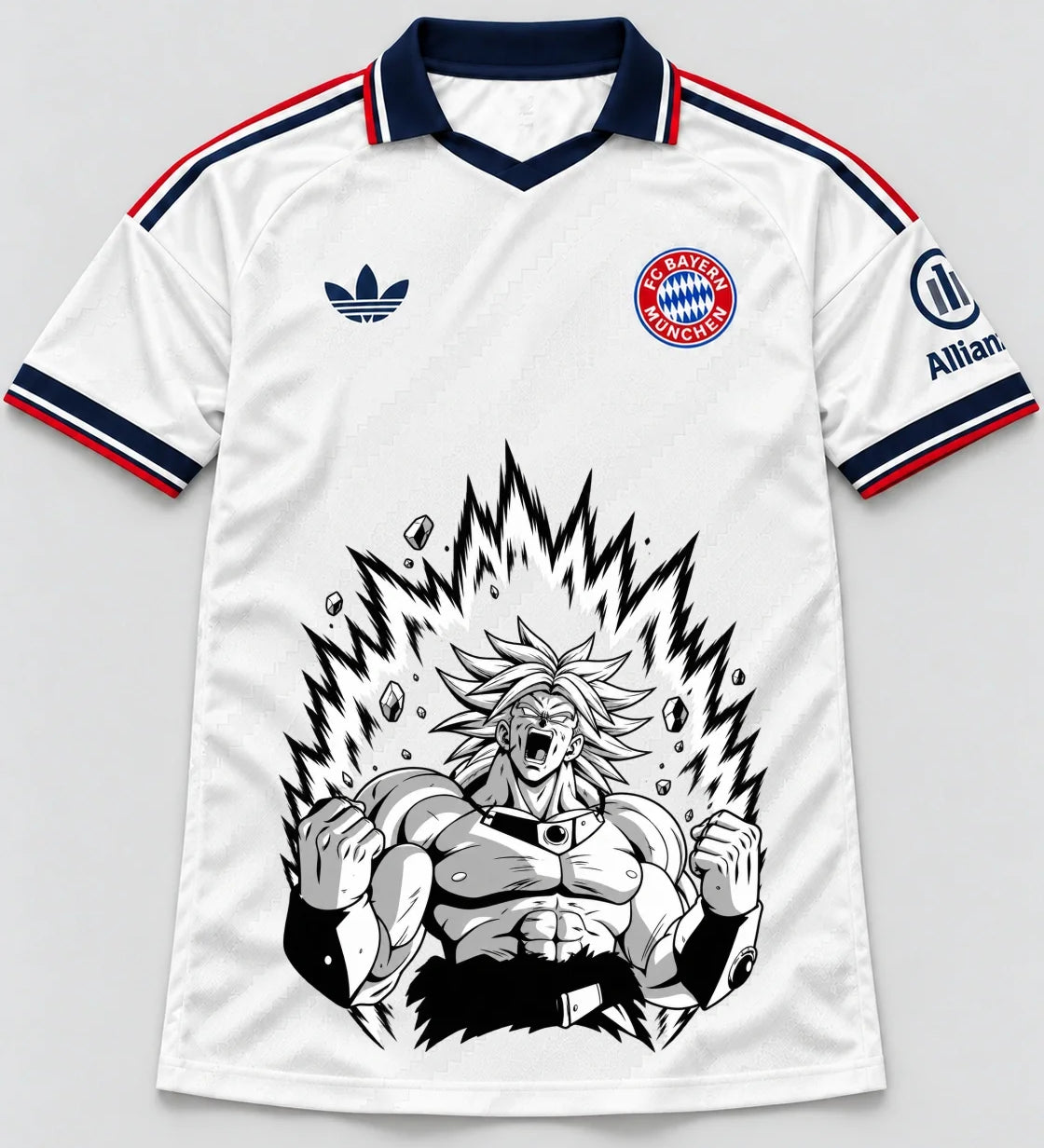 Bayern Munich White Broly Dragon Ball Jersey — Front
