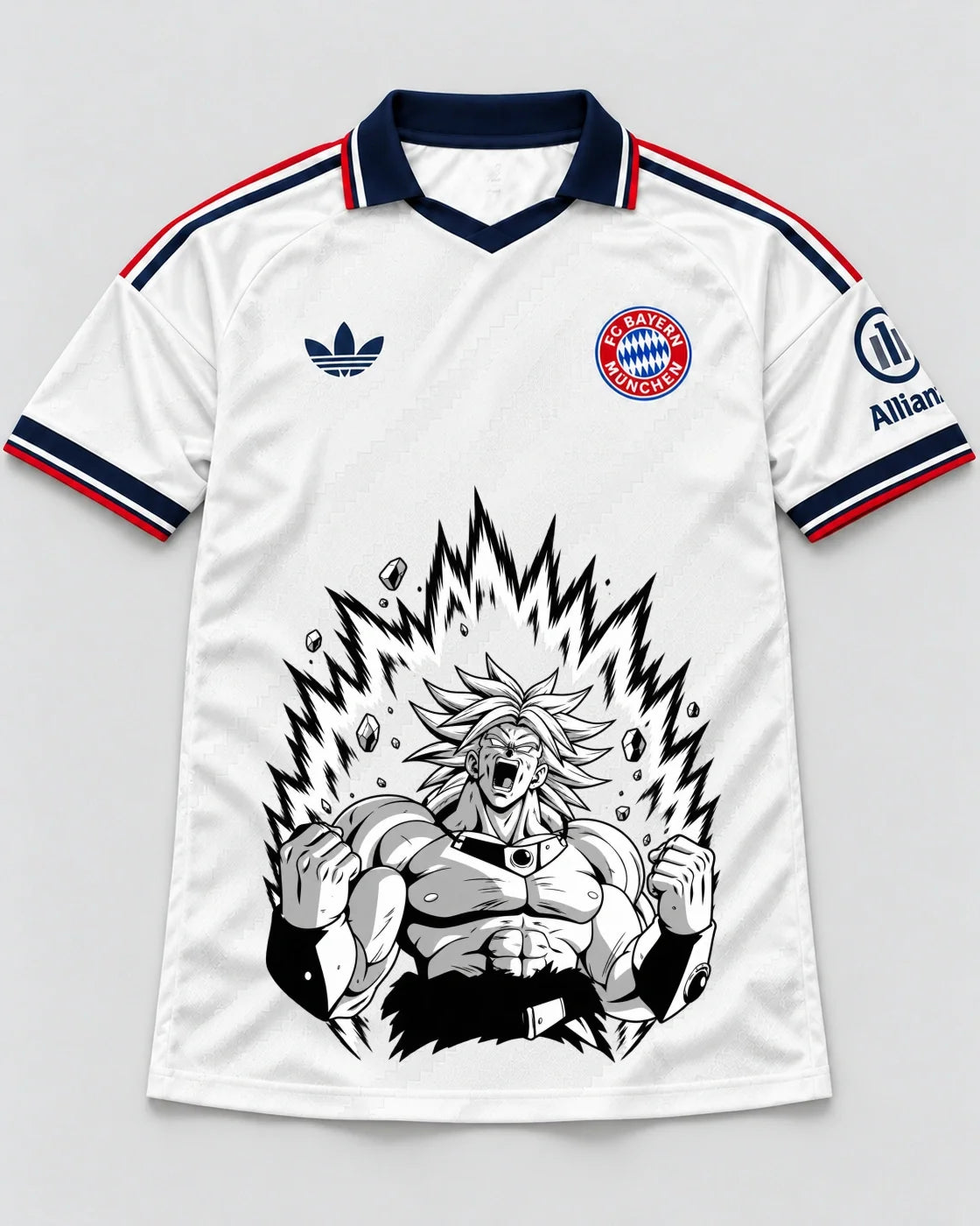 Bayern Munich White Broly Dragon Ball Jersey — Front