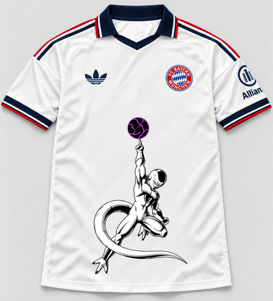 Bayern Munich White Frieza Death Ball Dragon Ball Jersey — Front