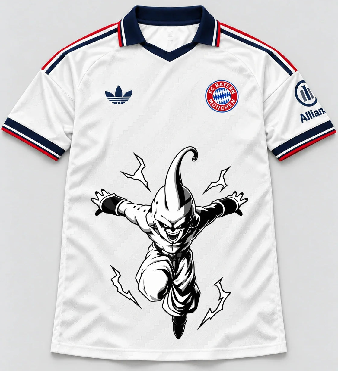 Bayern Munich White Kid Buu Dragon Ball Jersey — Front