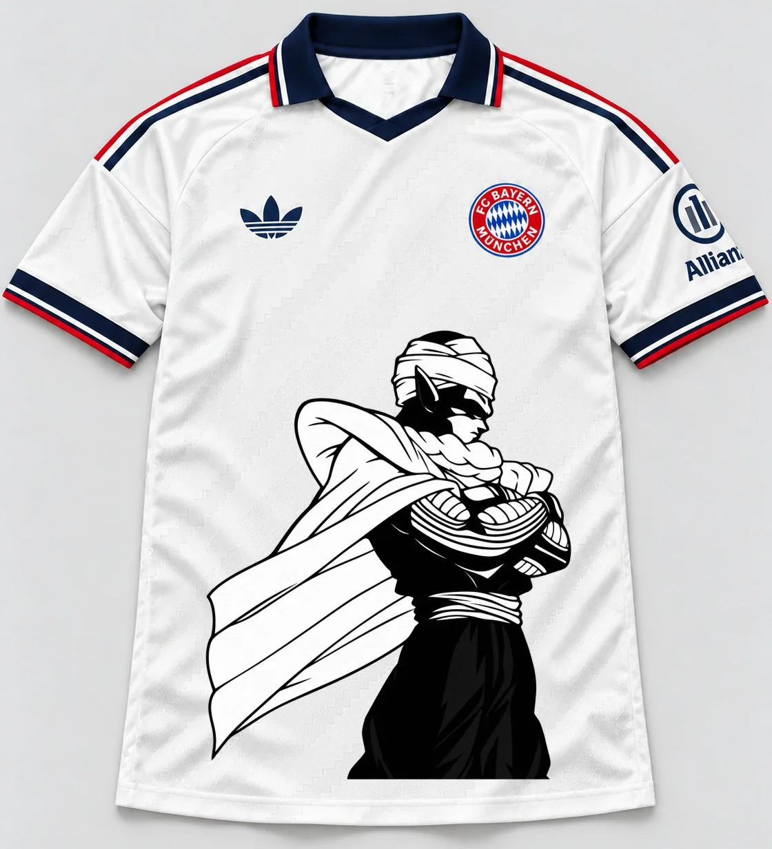 Bayern Munich White Piccolo Cloak Dragon Ball Jersey — Front