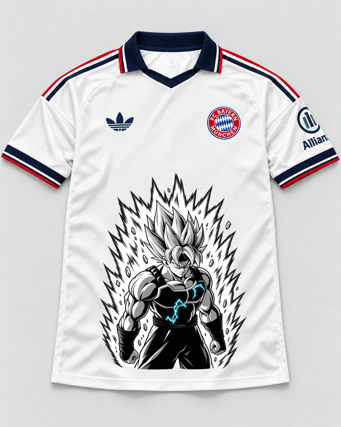Bayern Munich White Super Saiyan Aura Dragon Ball Jersey — Front
