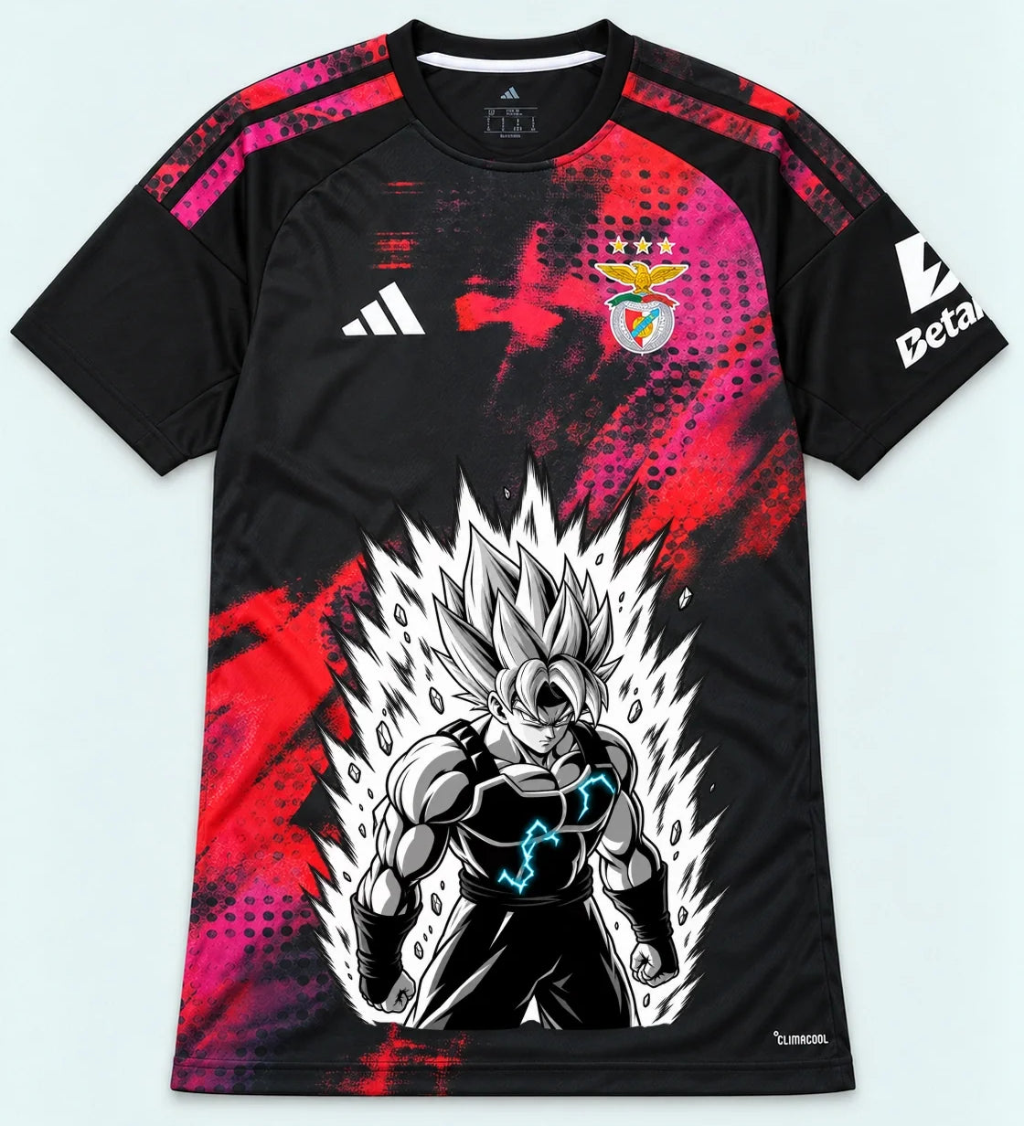 Benfica Black Super Saiyan Aura Dragon Ball Jersey — Front