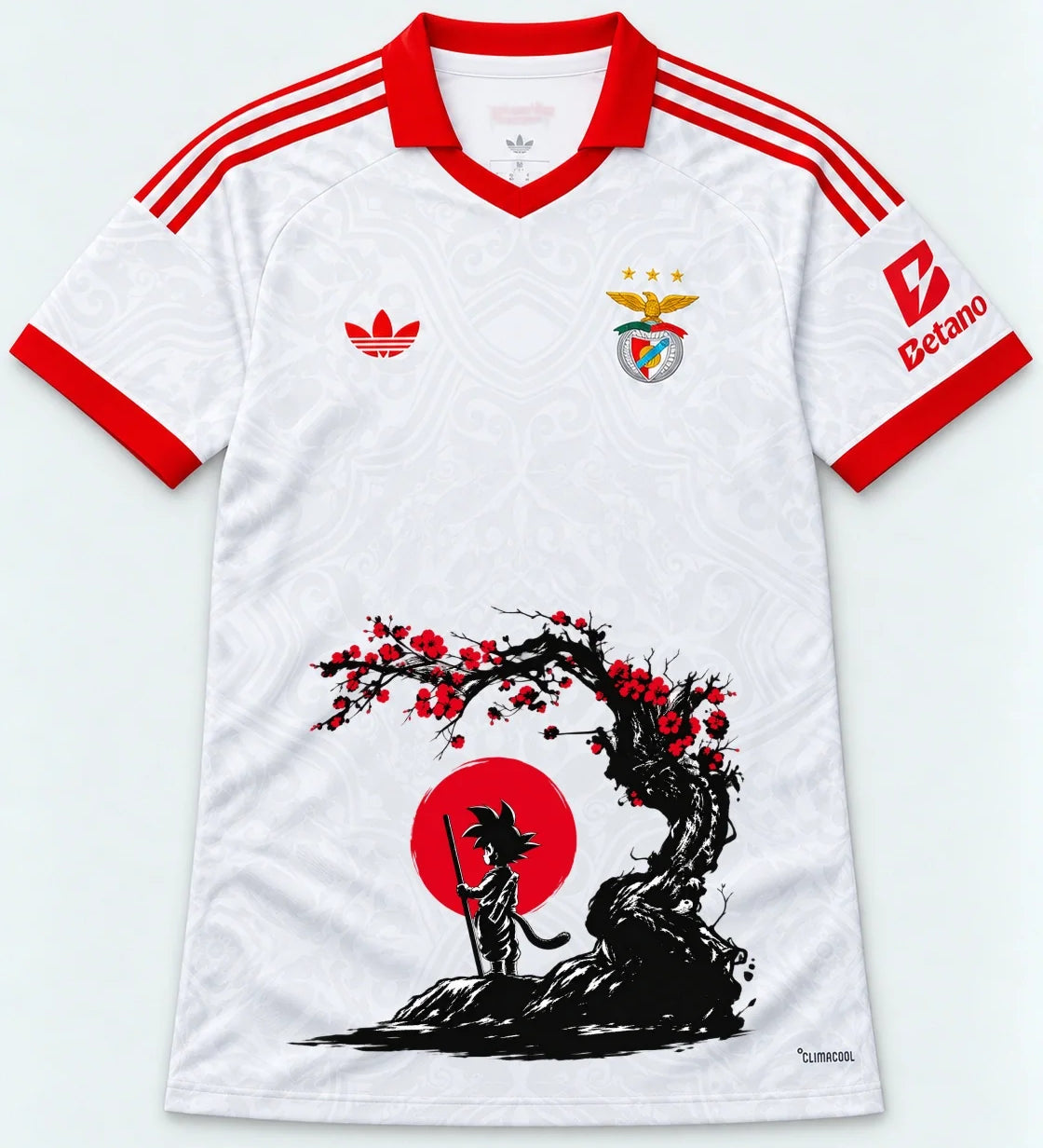 Benfica White Goku Sakura Dragon Ball Jersey — Front
