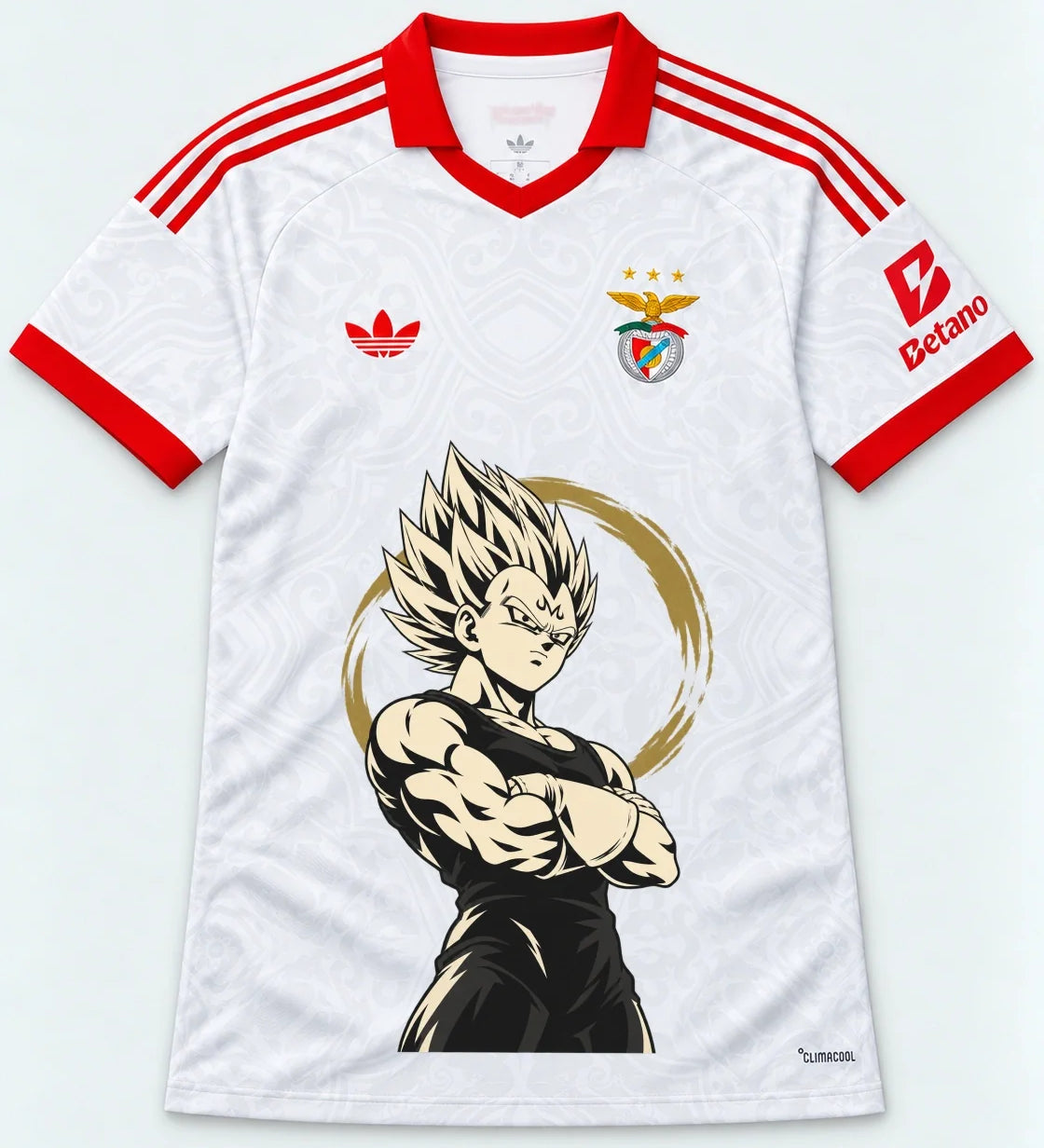 Benfica White Majin Vegeta Dragon Ball Jersey — Front